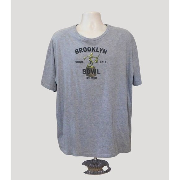 Brooklyn Bowl Las Vegas Logo Tee 2X Gray Short Sleeve Cotton Blend USA Made - Picture 5 of 6